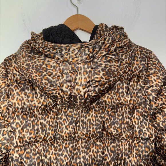 Scotch & Soda Maison Scotch Punk Radar Women's Leopard Print Down Puffer Coat L - Picture 5 of 16